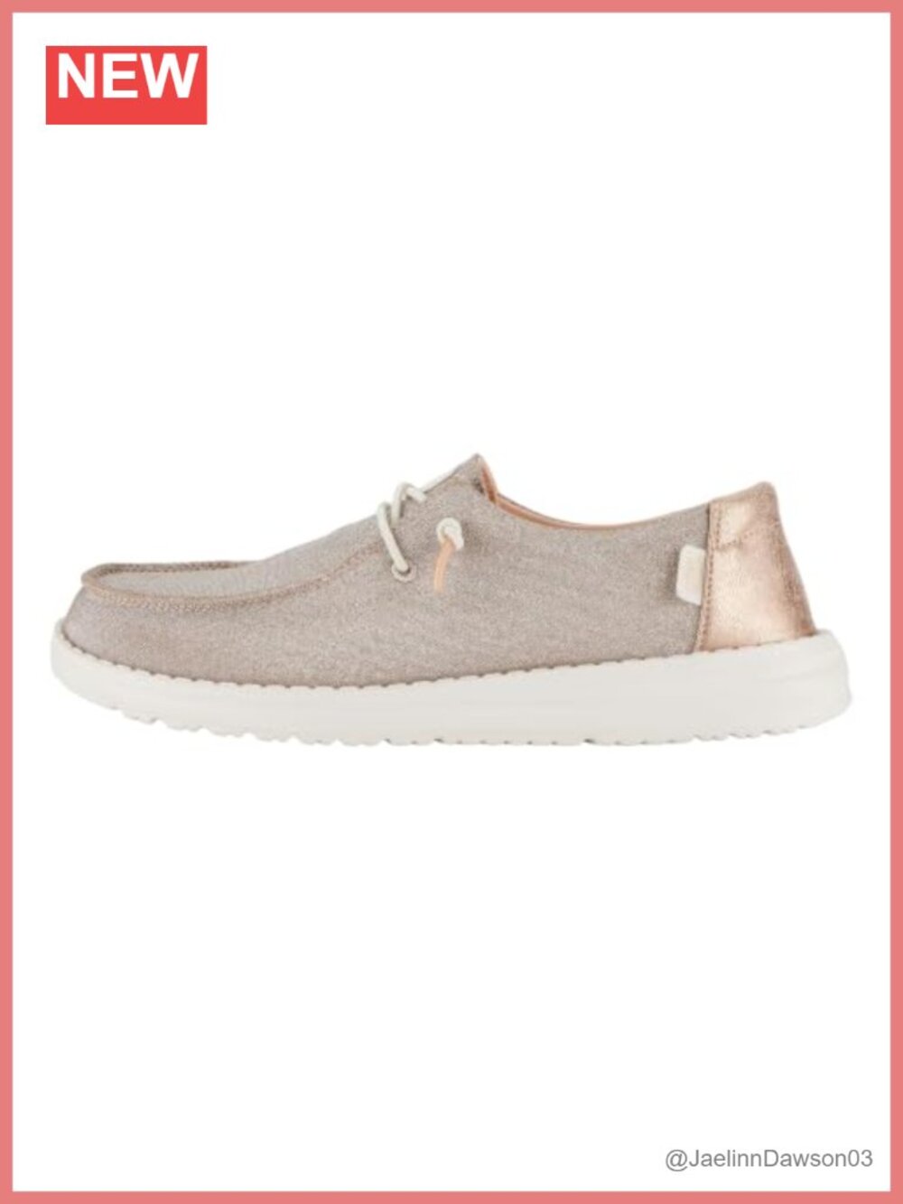 Womens Sparkle Slip On Loafer with Elastic Laces, Lightweight Memory Foam